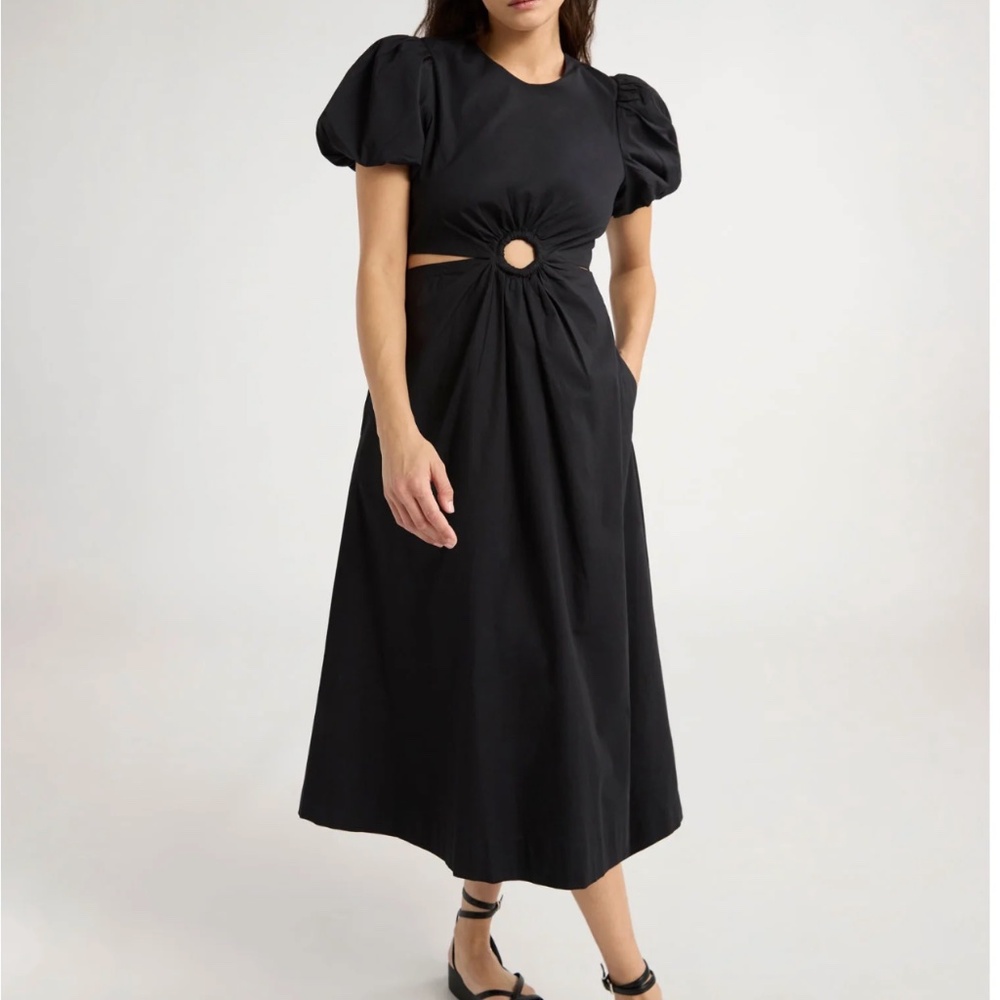 Walmart Scoop Puff Sleeve O-Ring Dress, Large 12-14